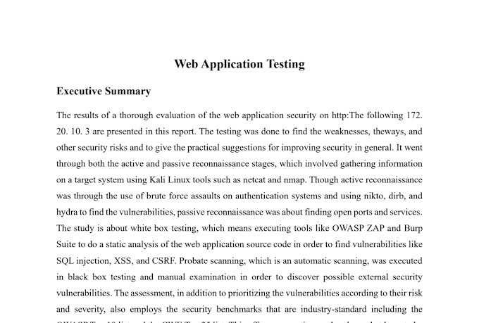 do cybersecurity project, task and report